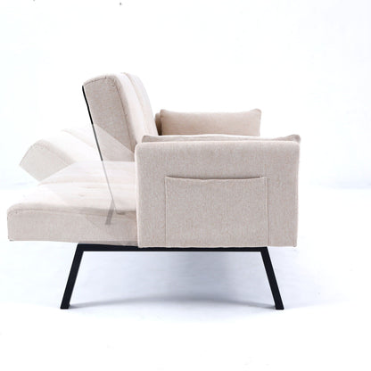Compact Foldable Sofa Bed and Cup Holder