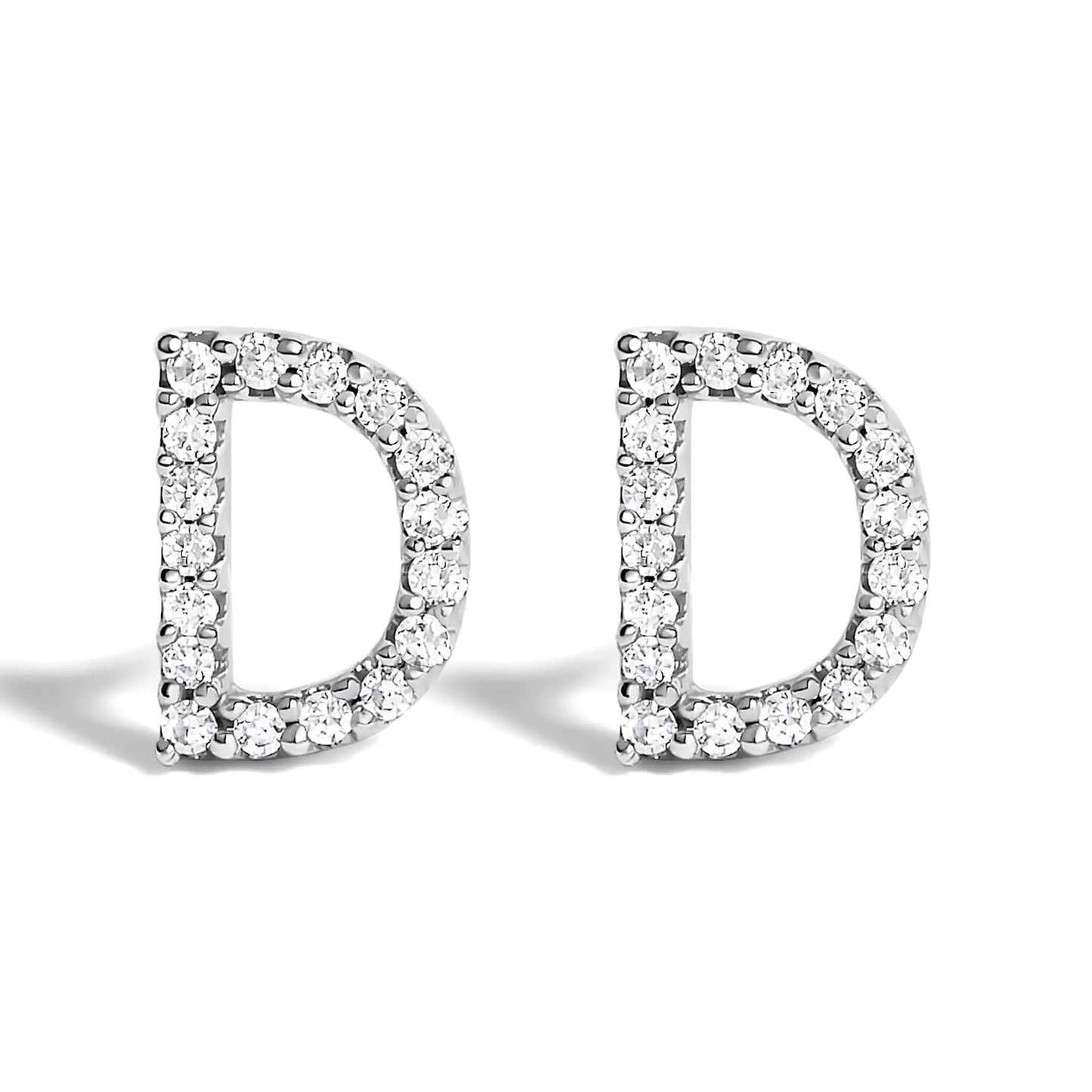 Diamond pavé hoop earrings in 10K white gold, pair of sparkle-studded hoops on Tampa Home & Garden Store