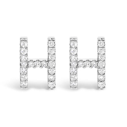 10K white gold diamond initial A stud earrings, pave set, set of 4, Bids.com on Tampa Home & Garden Store