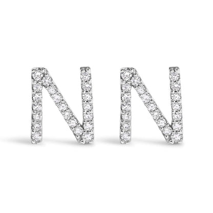 Diamond initial A stud earring in 10K white gold with 1/10 Cttw diamonds on Tampa Home & Garden Store