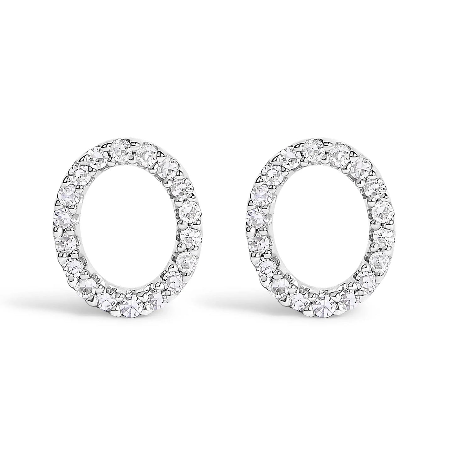 Pair of 10K white gold diamond pavé hoop earrings showcasing sparkling stones on Tampa Home & Garden Store