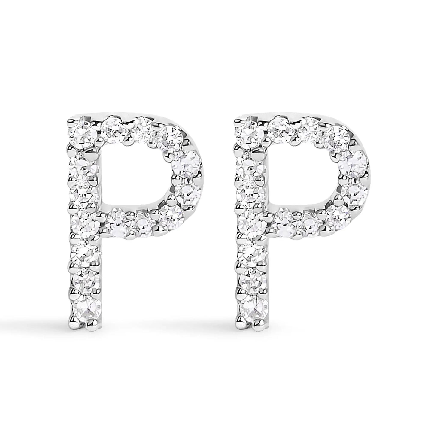 Two 10K white gold diamond pave hoop earrings on Tampa Home & Garden Store