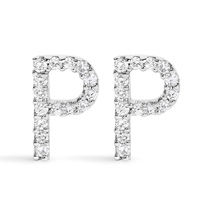 Two 10K white gold diamond pave hoop earrings on Tampa Home & Garden Store