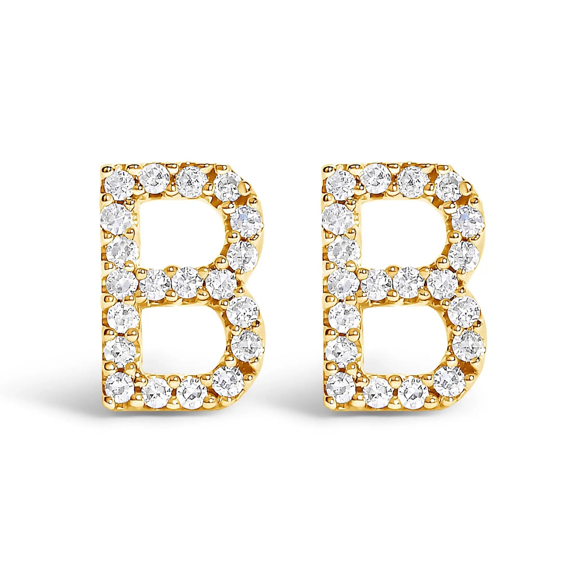 Pair of gold diamond-studded square-hoop earrings with round diamonds on Tampa Home & Garden Store