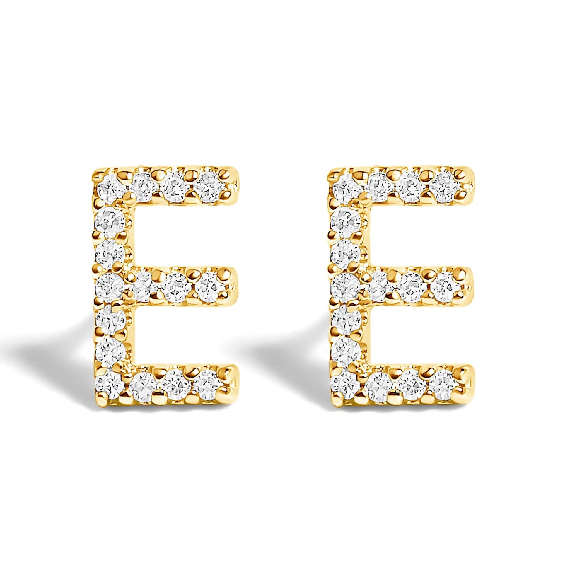 Bids.com 10K white gold initial A diamond stud earrings 1/10 Cttw pave diamonds on frames pair on Tampa Home & Garden Store