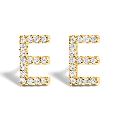 Bids.com 10K white gold initial A diamond stud earrings 1/10 Cttw pave diamonds on frames pair on Tampa Home & Garden Store