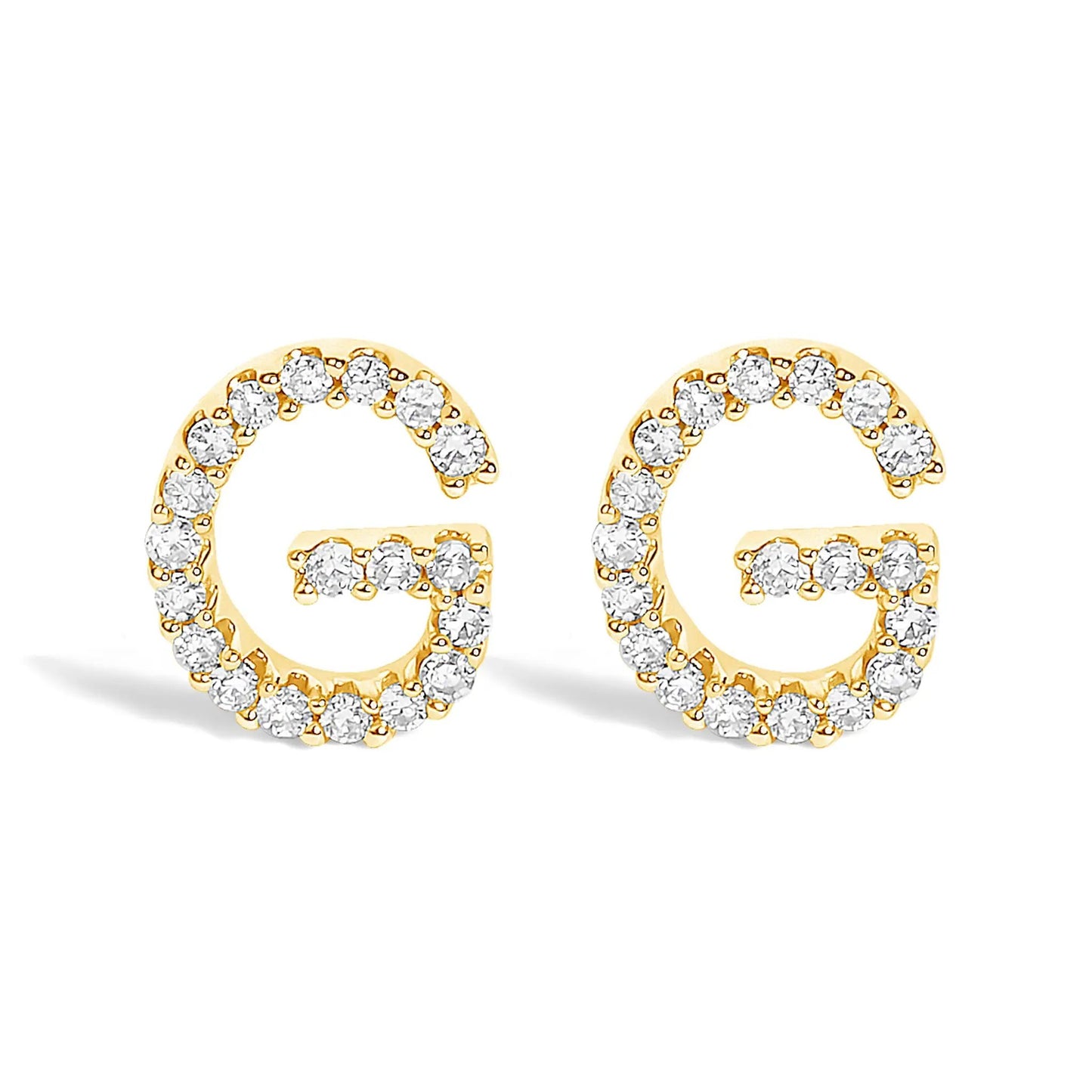 Pair of gold-tone diamond pave hoop earrings, circular open design on Tampa Home & Garden Store