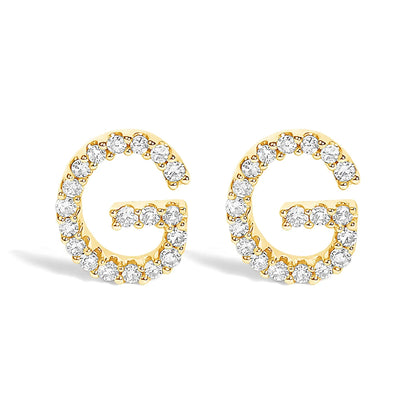 Pair of gold-tone diamond pave hoop earrings, circular open design on Tampa Home & Garden Store