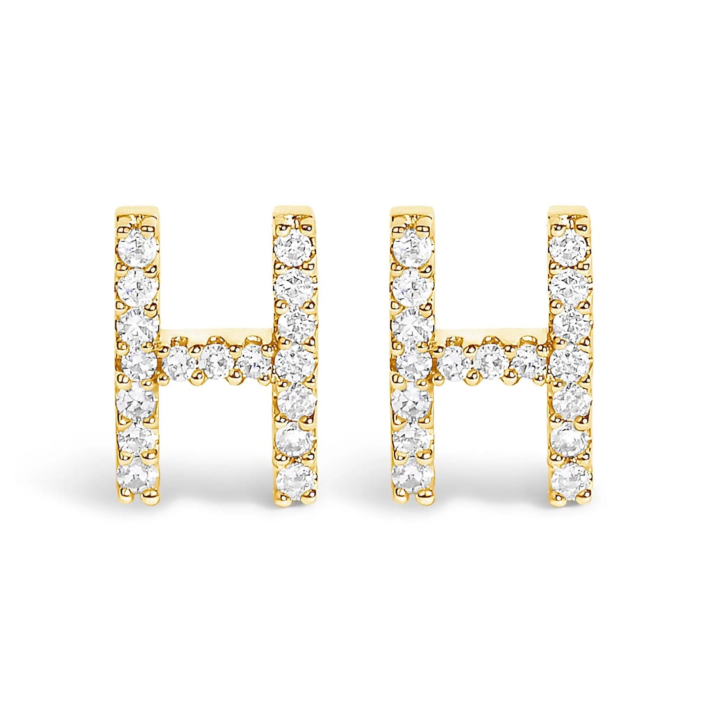 4-pack of 10K white gold diamond initial A stud earrings, 1/10 cttw, by Bids.com on Tampa Home & Garden Store
