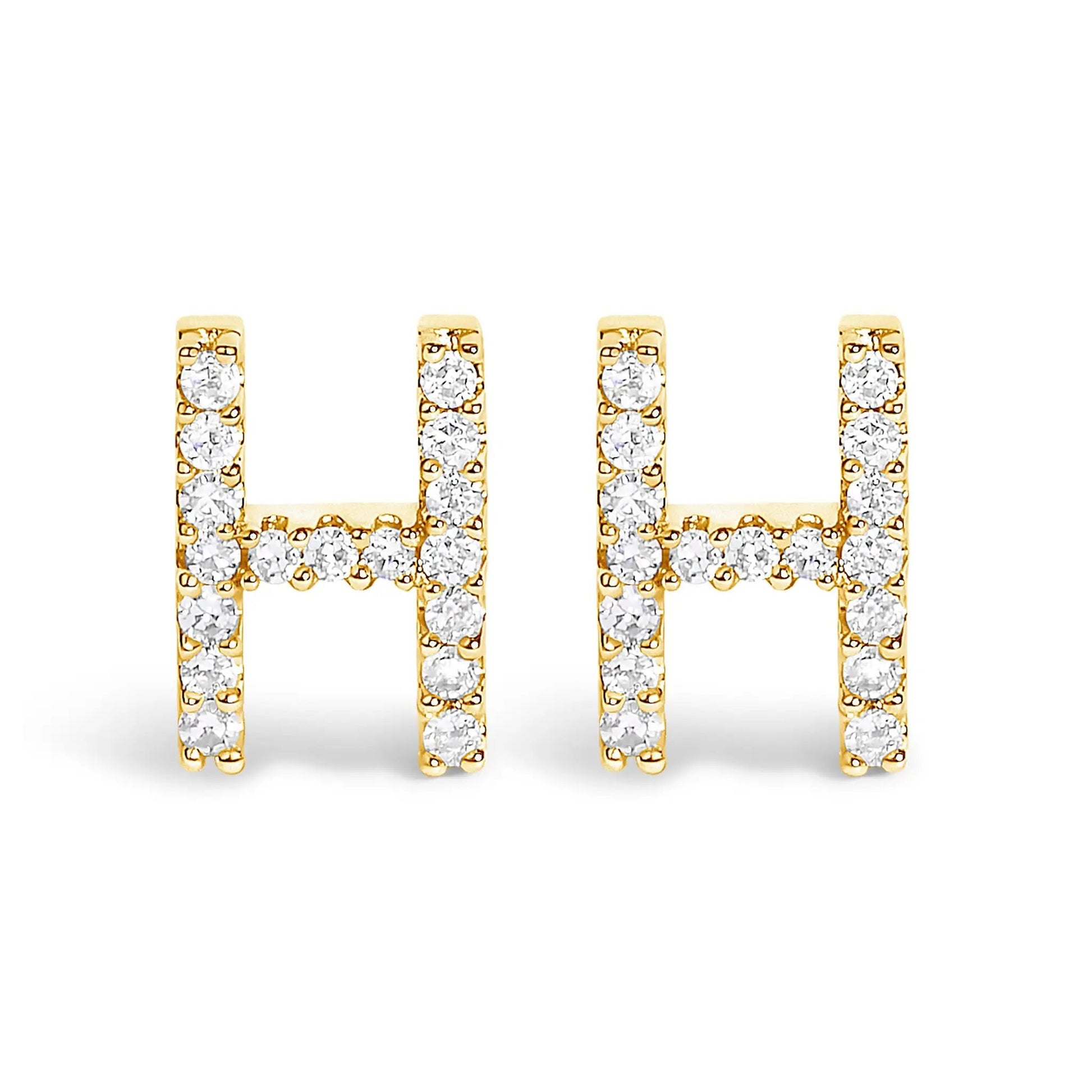 4-pack of 10K white gold diamond initial A stud earrings, 1/10 cttw, by Bids.com on Tampa Home & Garden Store