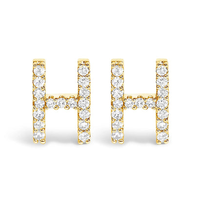 4-pack of 10K white gold diamond initial A stud earrings, 1/10 cttw, by Bids.com on Tampa Home & Garden Store