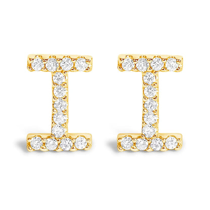 Pair of 10K white gold diamond initial A stud earrings with pave diamonds along the A bars on Tampa Home & Garden Store
