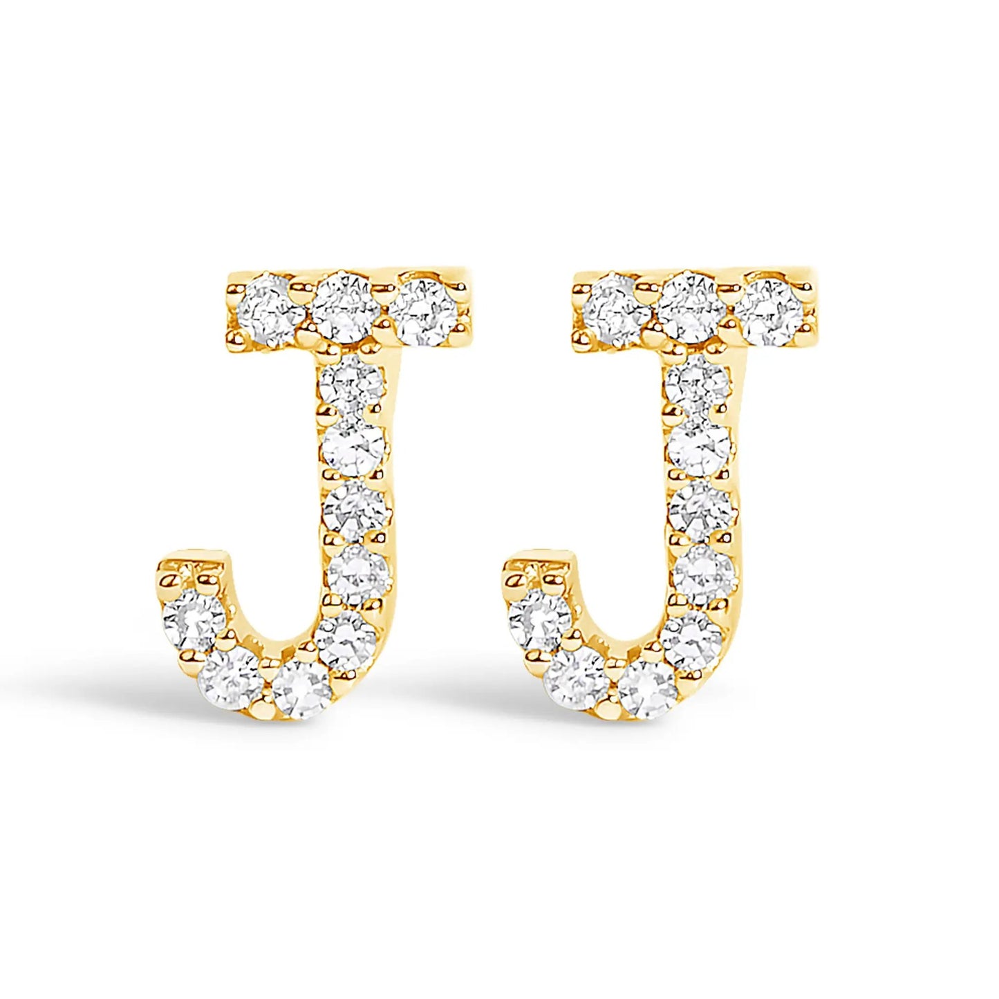 Earrings 10K white gold initial A diamond stud with pave diamonds Bids.com on Tampa Home & Garden Store