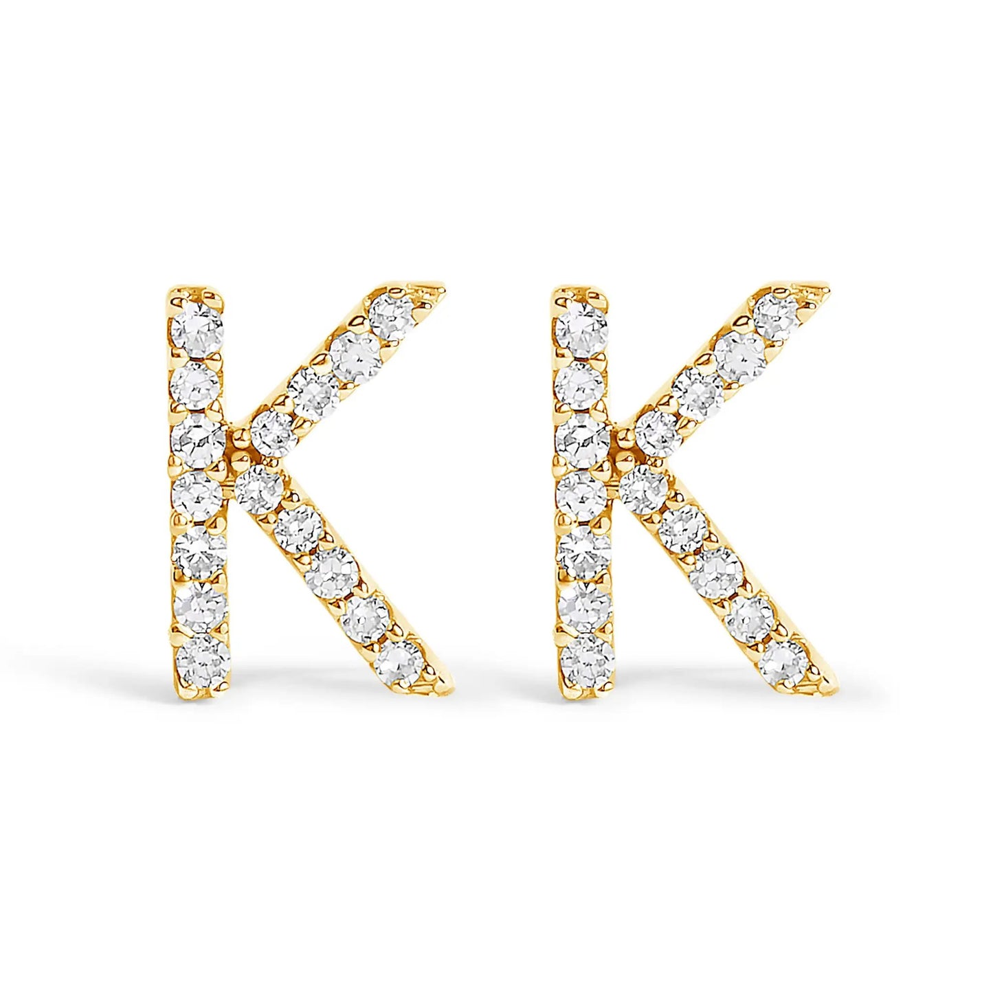 Pair of 10K white gold 1/10 Cttw diamond initial A stud earrings by Bids.com on Tampa Home & Garden Store