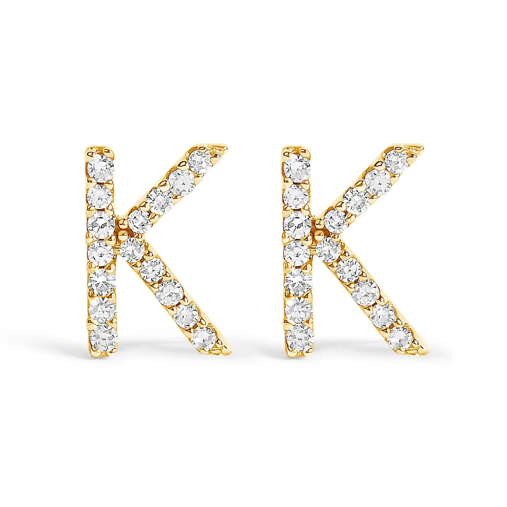 Pair of 10K white gold 1/10 Cttw diamond initial A stud earrings by Bids.com on Tampa Home & Garden Store
