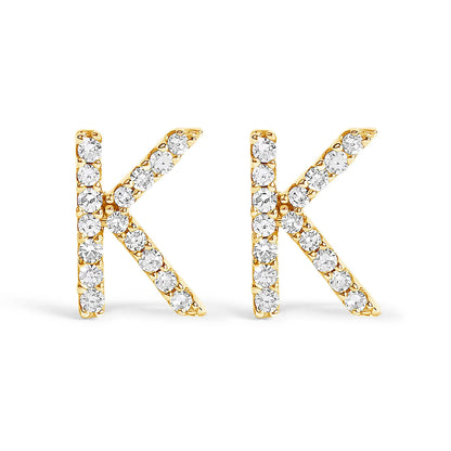 Pair of 10K white gold 1/10 Cttw diamond initial A stud earrings by Bids.com on Tampa Home & Garden Store