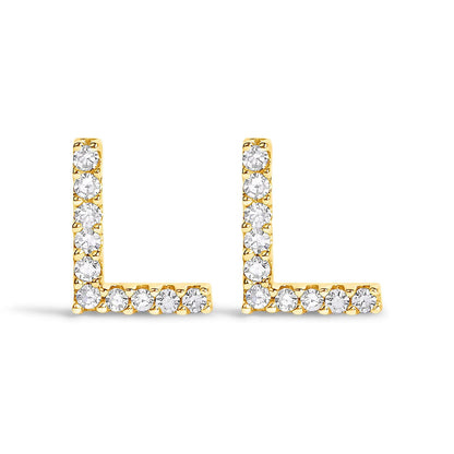 Pair of 10K white gold diamond initial A stud earrings by Bids.com on Tampa Home & Garden Store