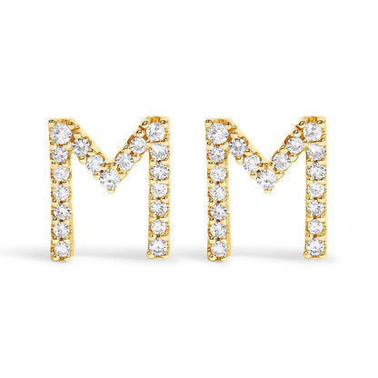 Initial A diamond earrings in gold-tone with pavé-set diamonds along curved bands five pieces on Tampa Home & Garden Store