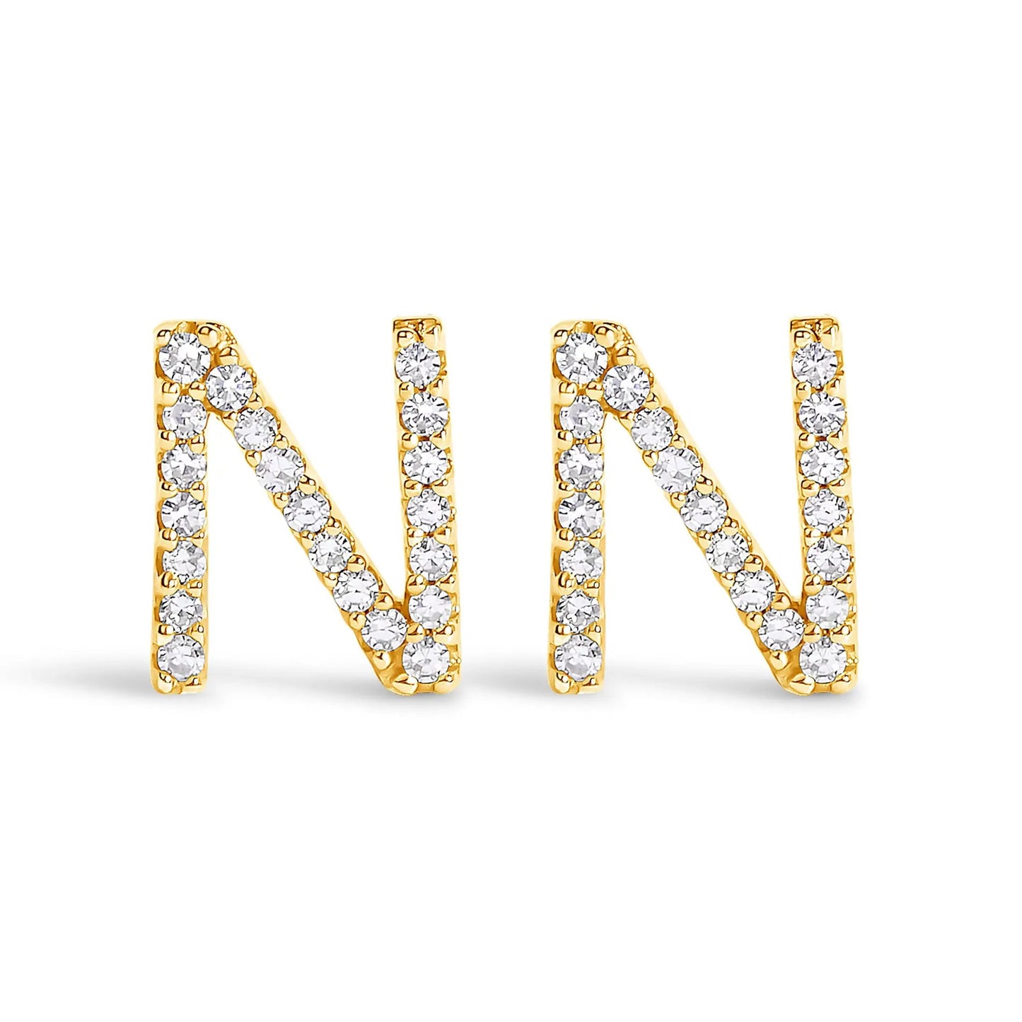 Five 10K white gold diamond initial A stud earrings, 1/10 cttw each, Bids.com on Tampa Home & Garden Store