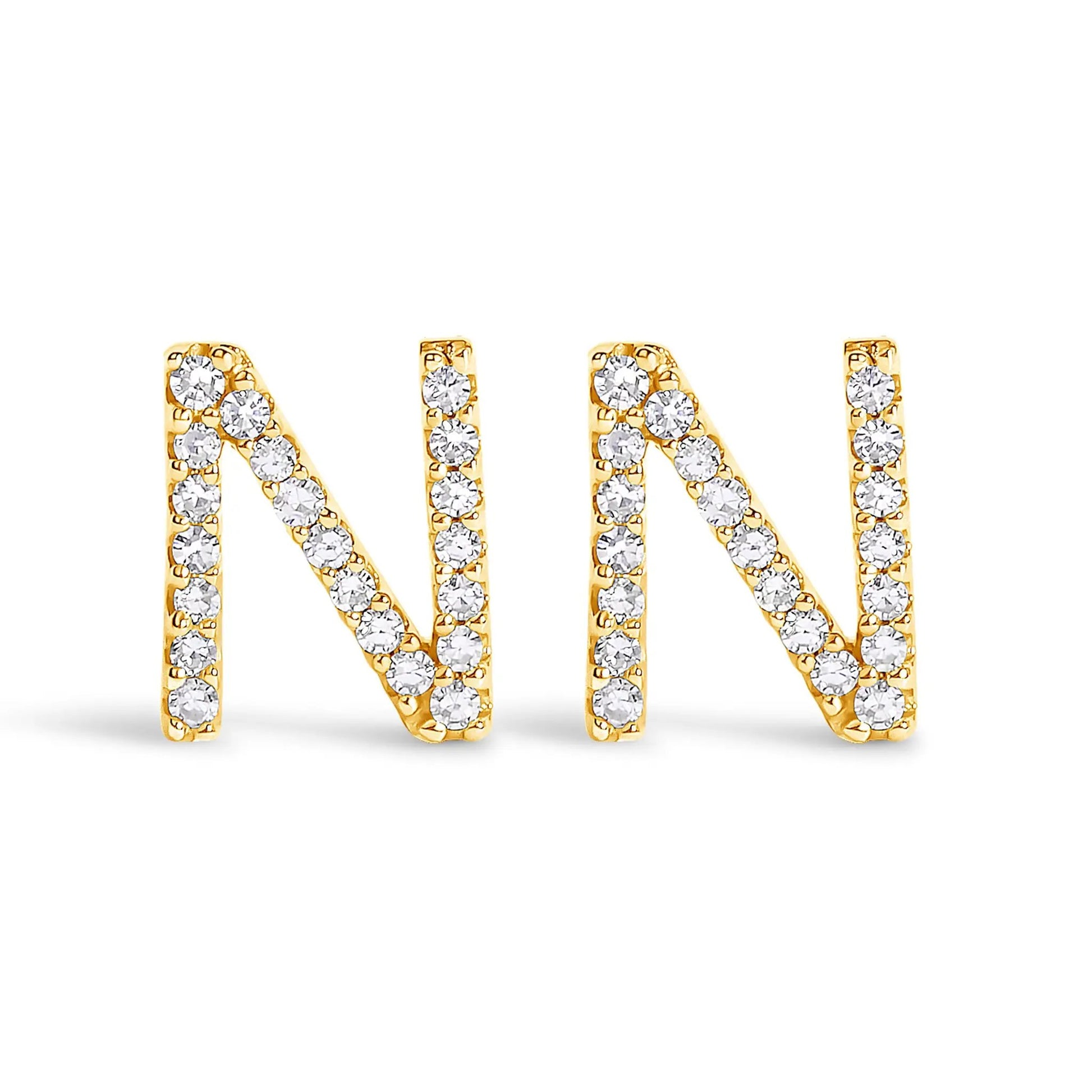 Five 10K white gold diamond initial A stud earrings, 1/10 cttw each, Bids.com on Tampa Home & Garden Store