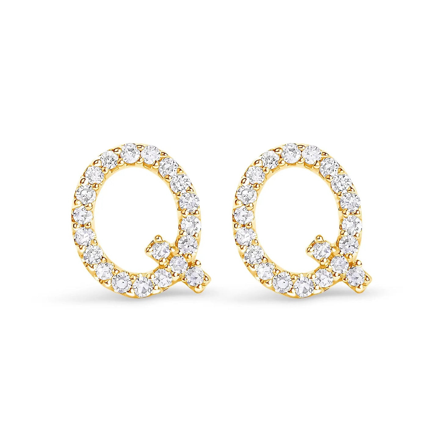 Hoop earrings with pave diamonds in yellow gold setting, 2-pack on Tampa Home & Garden Store