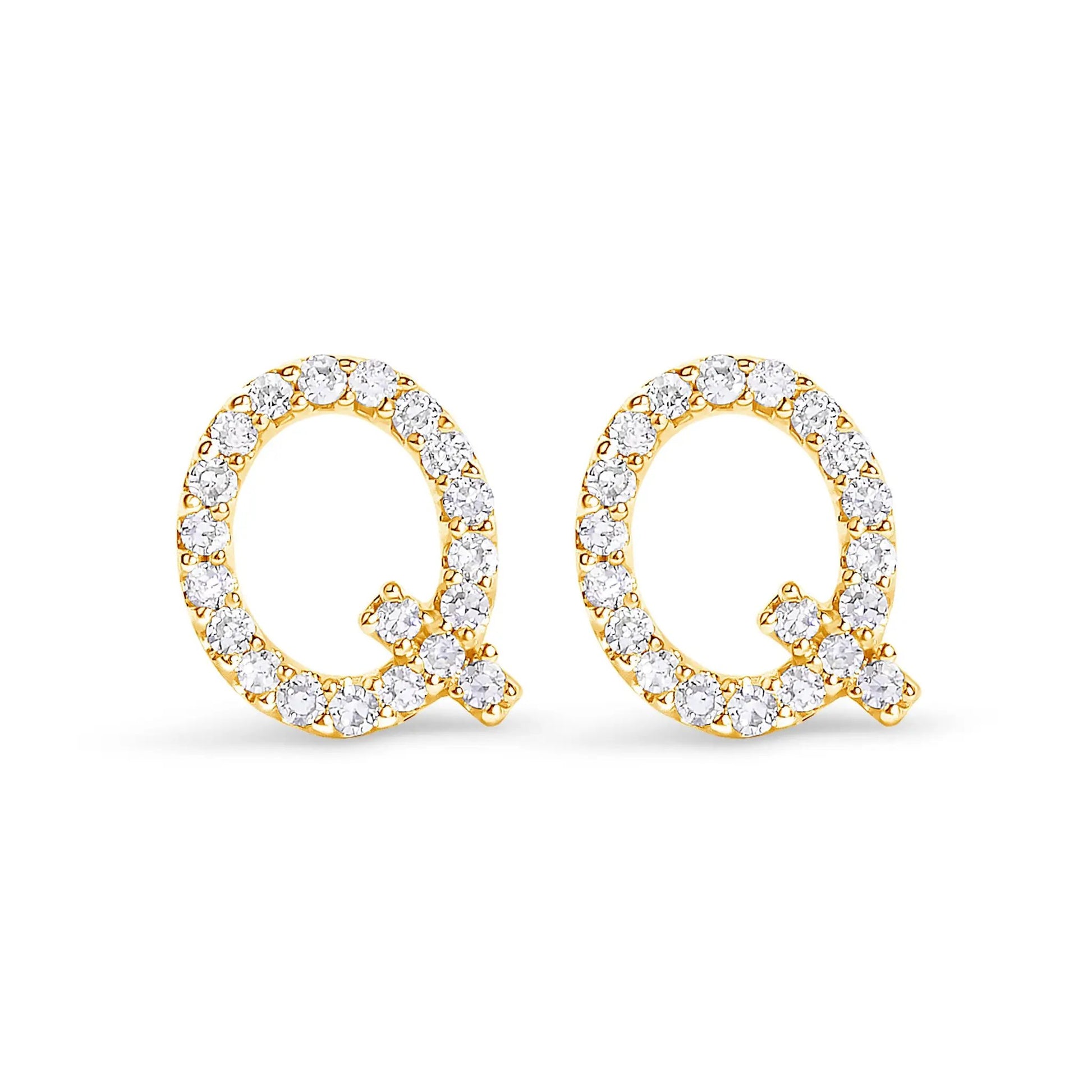 Hoop earrings with pave diamonds in yellow gold setting, 2-pack on Tampa Home & Garden Store