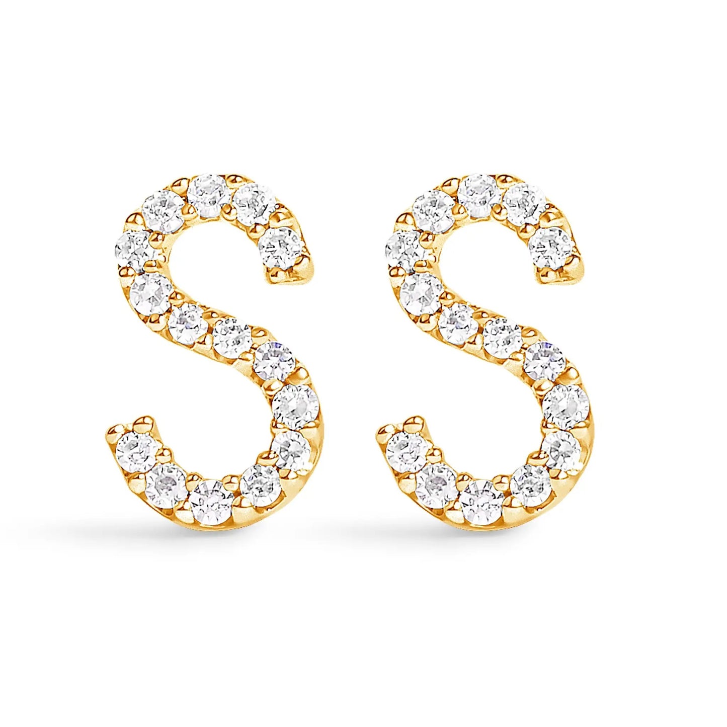 Pair of diamond-studded gold hoop earrings with pavé-set stones on Tampa Home & Garden Store