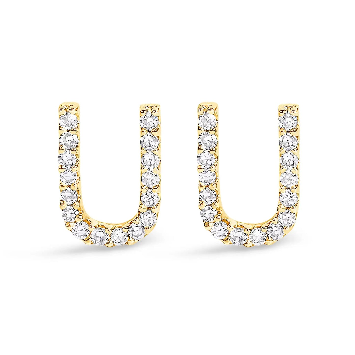 Set of 4 10K White Gold Diamond Initial A Stud Earrings by Bids.com on Tampa Home & Garden Store