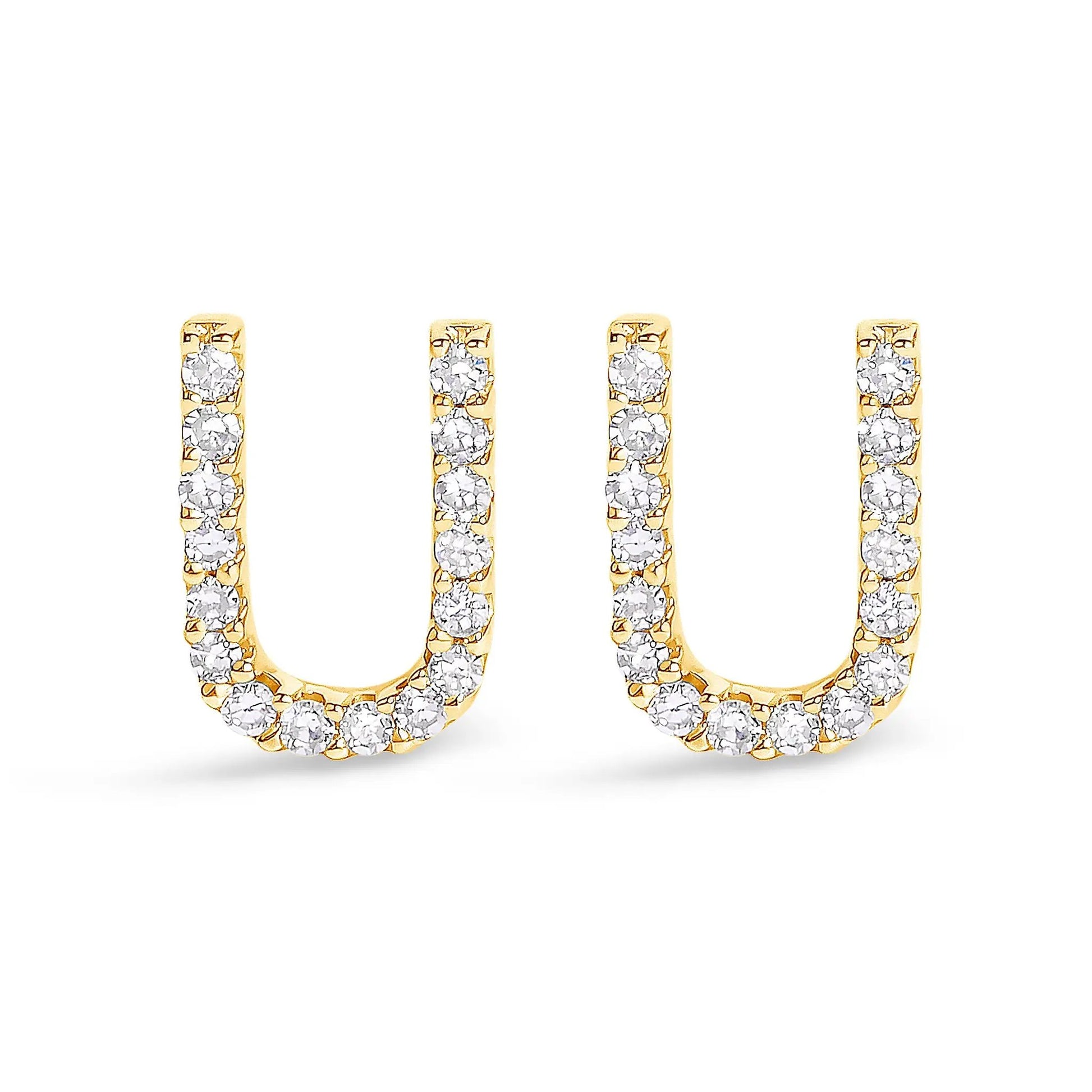 Set of 4 10K White Gold Diamond Initial A Stud Earrings by Bids.com on Tampa Home & Garden Store