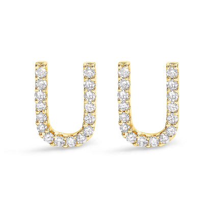 Set of 4 10K White Gold Diamond Initial A Stud Earrings by Bids.com on Tampa Home & Garden Store
