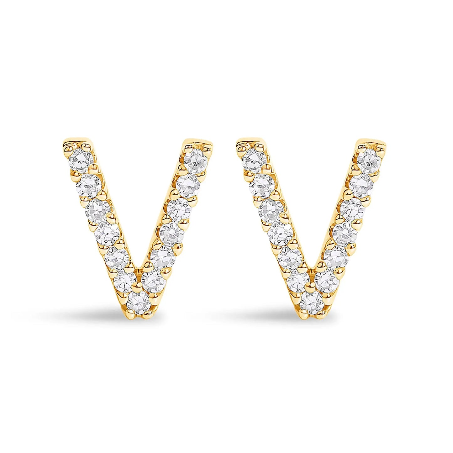 Gold-tone diamond initial A stud earrings set of 4 by Bids.com on Tampa Home & Garden Store