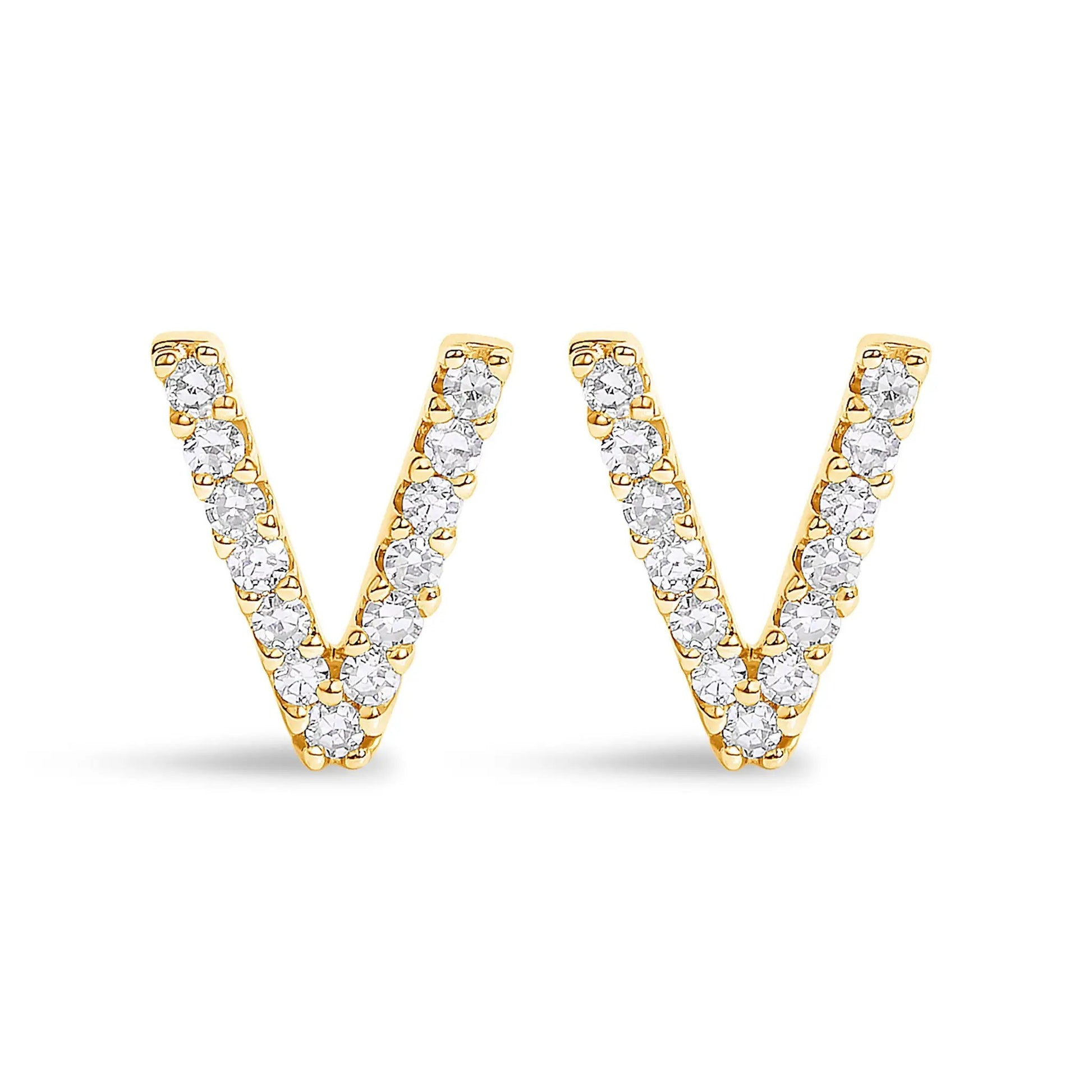 Gold-tone diamond initial A stud earrings set of 4 by Bids.com on Tampa Home & Garden Store