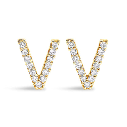 Gold-tone diamond initial A stud earrings set of 4 by Bids.com on Tampa Home & Garden Store