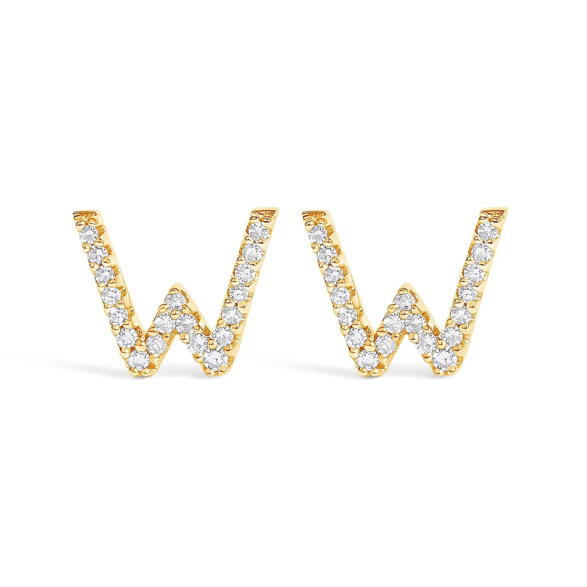 Earrings: curved 10K white gold diamond pavé bar with multiple diamonds along a band by Bids.com on Tampa Home & Garden Store