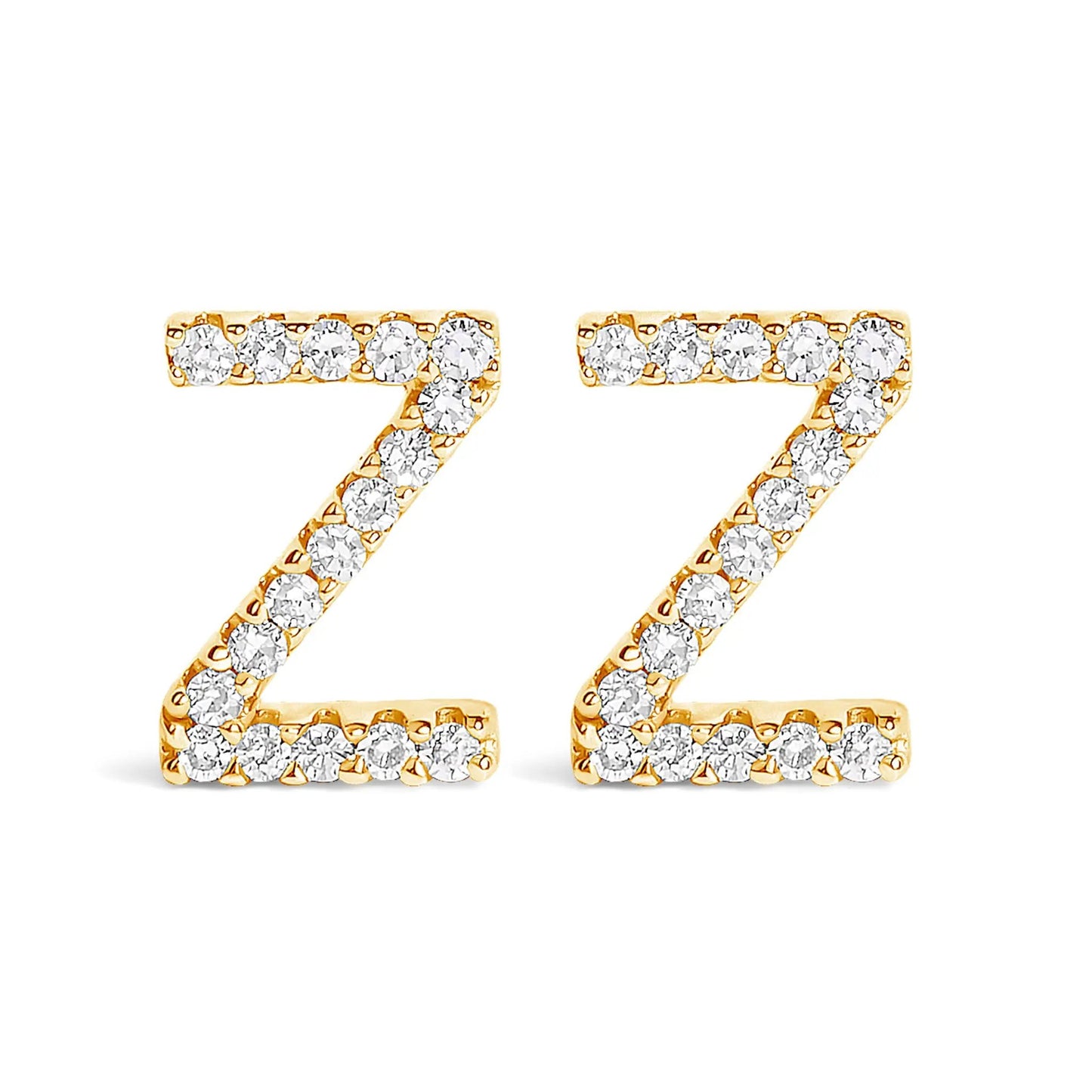 Pair of 10K white gold 1/10 Cttw diamond initial A stud earrings by Bids.com on Tampa Home & Garden Store