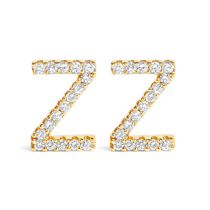Pair of 10K white gold 1/10 Cttw diamond initial A stud earrings by Bids.com on Tampa Home & Garden Store