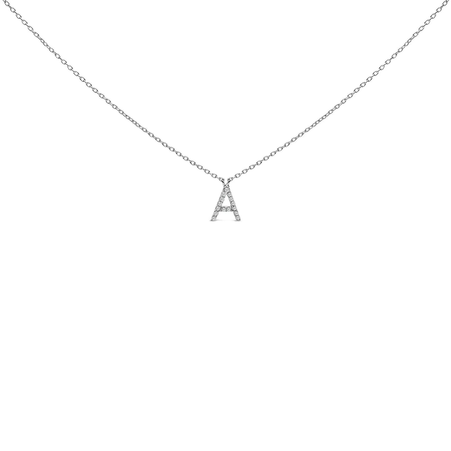 10K white gold diamond-accented A-block initial pendant necklace by Bids.com on Tampa Home & Garden Store