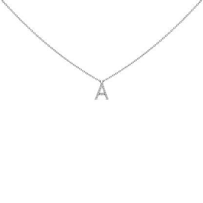 10K white gold diamond-accented A-block initial pendant necklace by Bids.com on Tampa Home & Garden Store