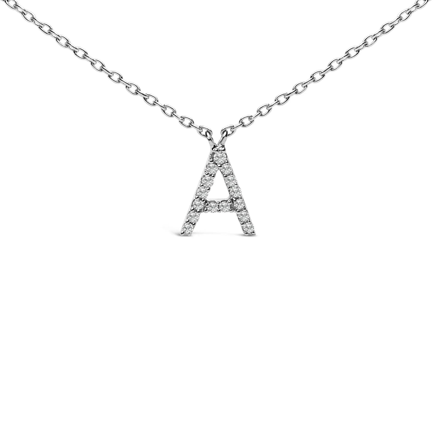 10K white gold diamond-accent A-block initial pendant necklace by Bids.com on Tampa Home & Garden Store