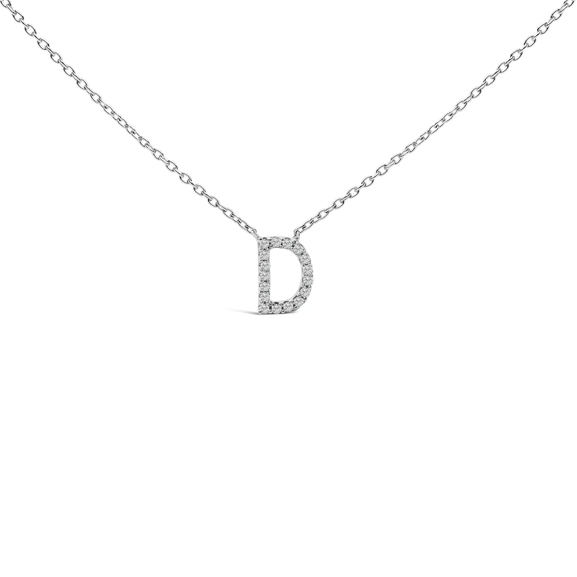 10K white gold diamond accent A initial pendant necklace on delicate cable chain by Bids.com on Tampa Home & Garden Store