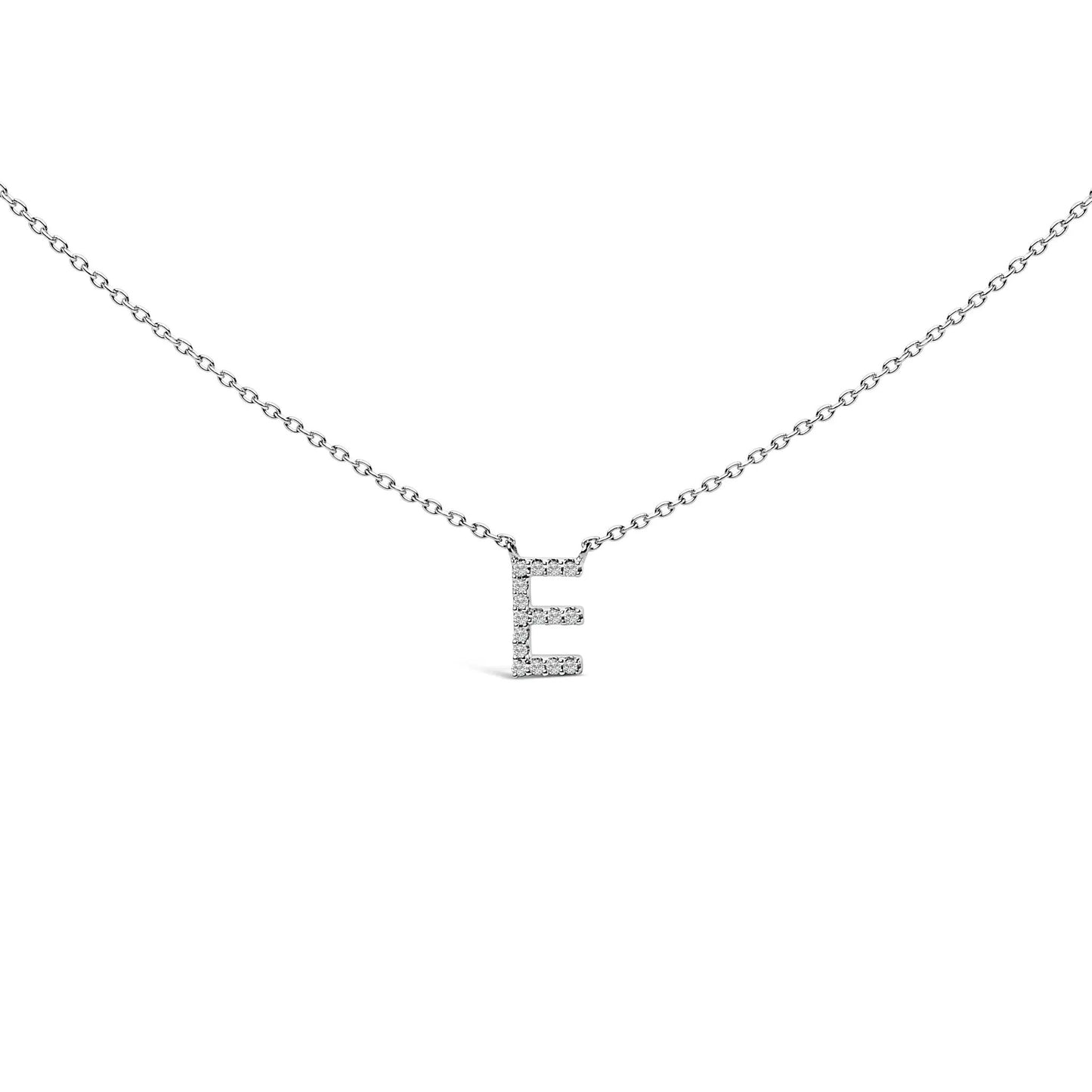 10K white gold diamond-accent A initial pendant necklace with pave diamonds on chain on Tampa Home & Garden Store