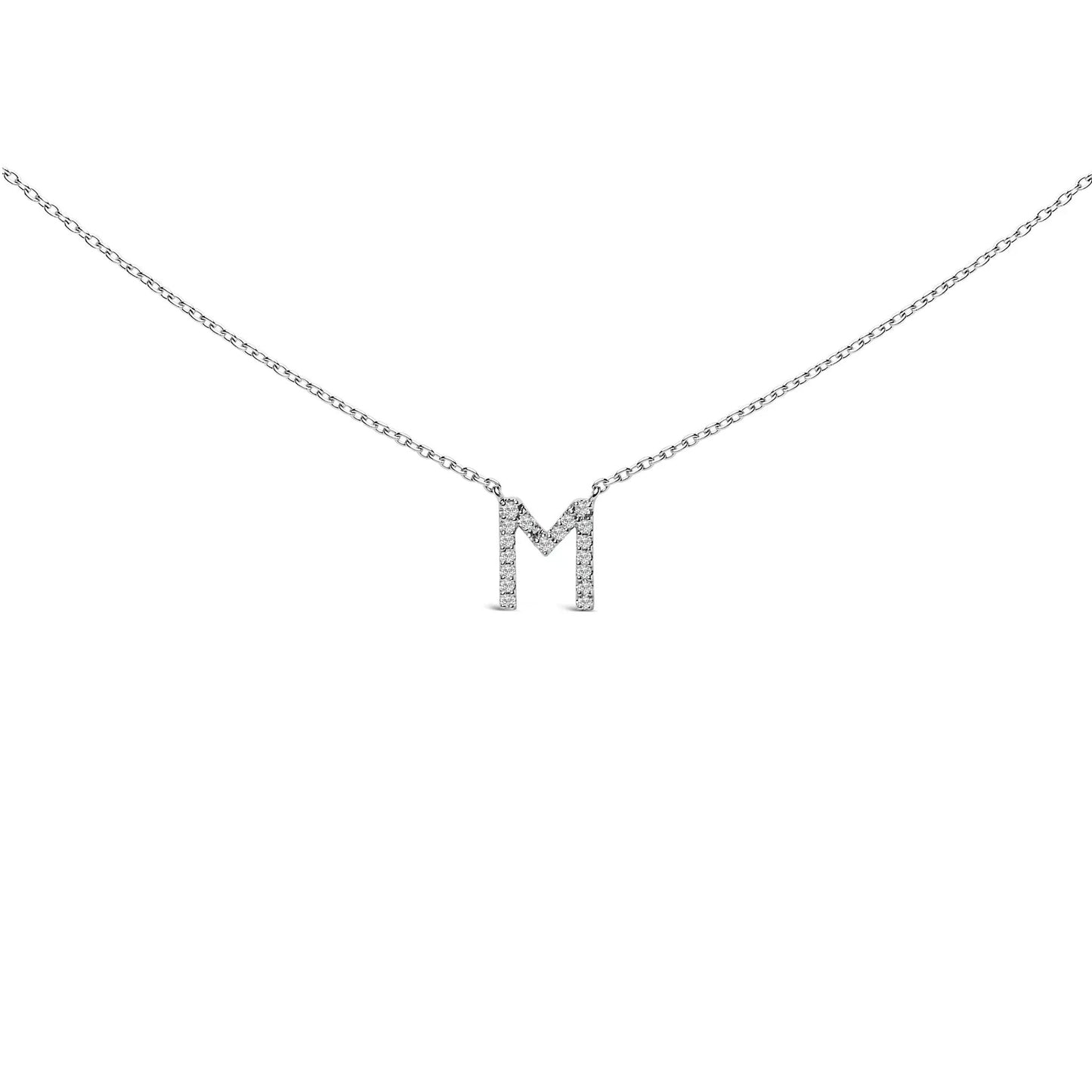 10K white gold diamond-accent initial pendant necklace with M letter by Bids.com on Tampa Home & Garden Store