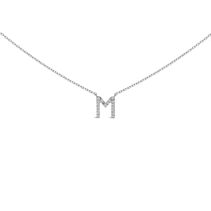 10K white gold diamond-accent initial pendant necklace with M letter by Bids.com on Tampa Home & Garden Store