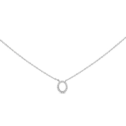 10K white gold A initial pendant necklace with diamond accents chain on Tampa Home & Garden Store