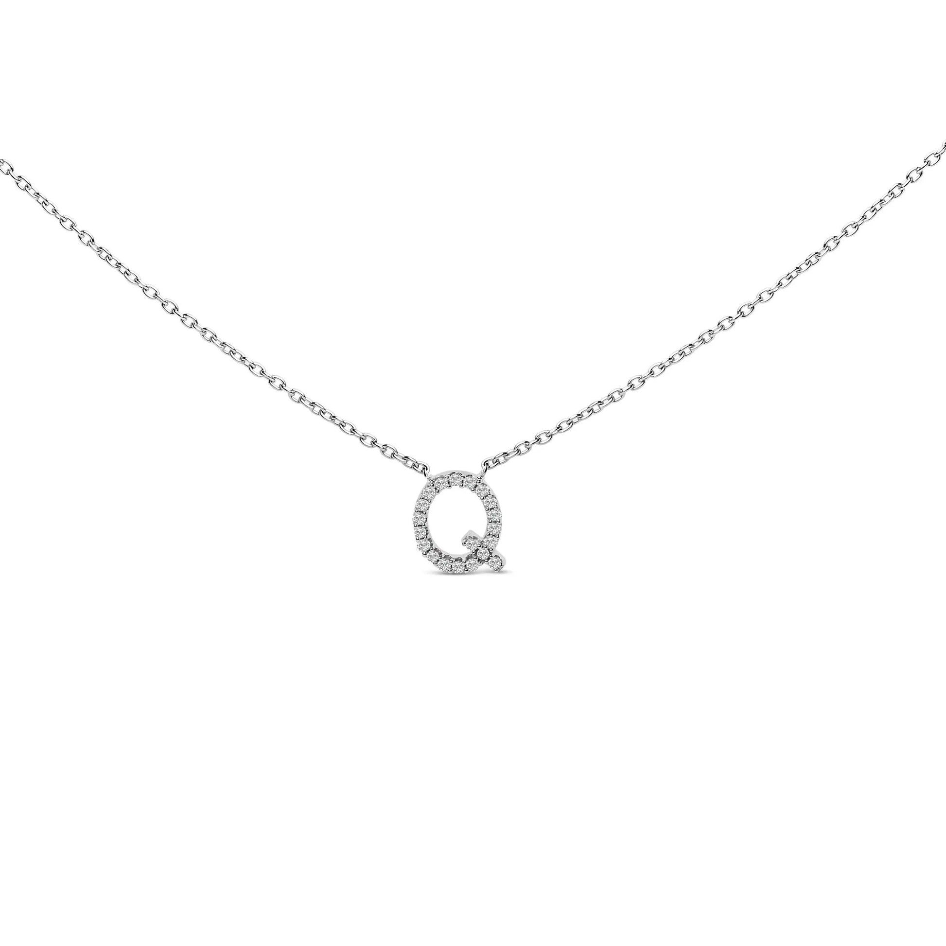 10K white gold diamond accented A initial pendant necklace with pave diamonds by Bids.com on Tampa Home & Garden Store