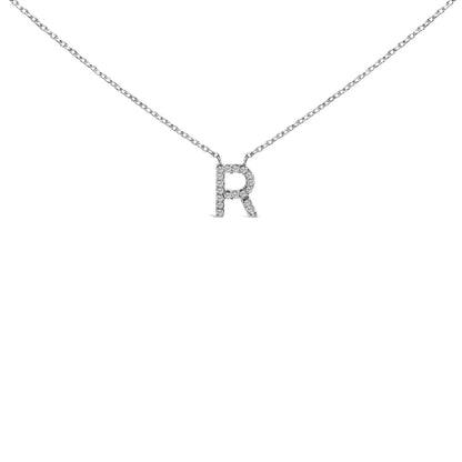 10K white gold diamond-accent A initial pendant necklace on silver chain on Tampa Home & Garden Store