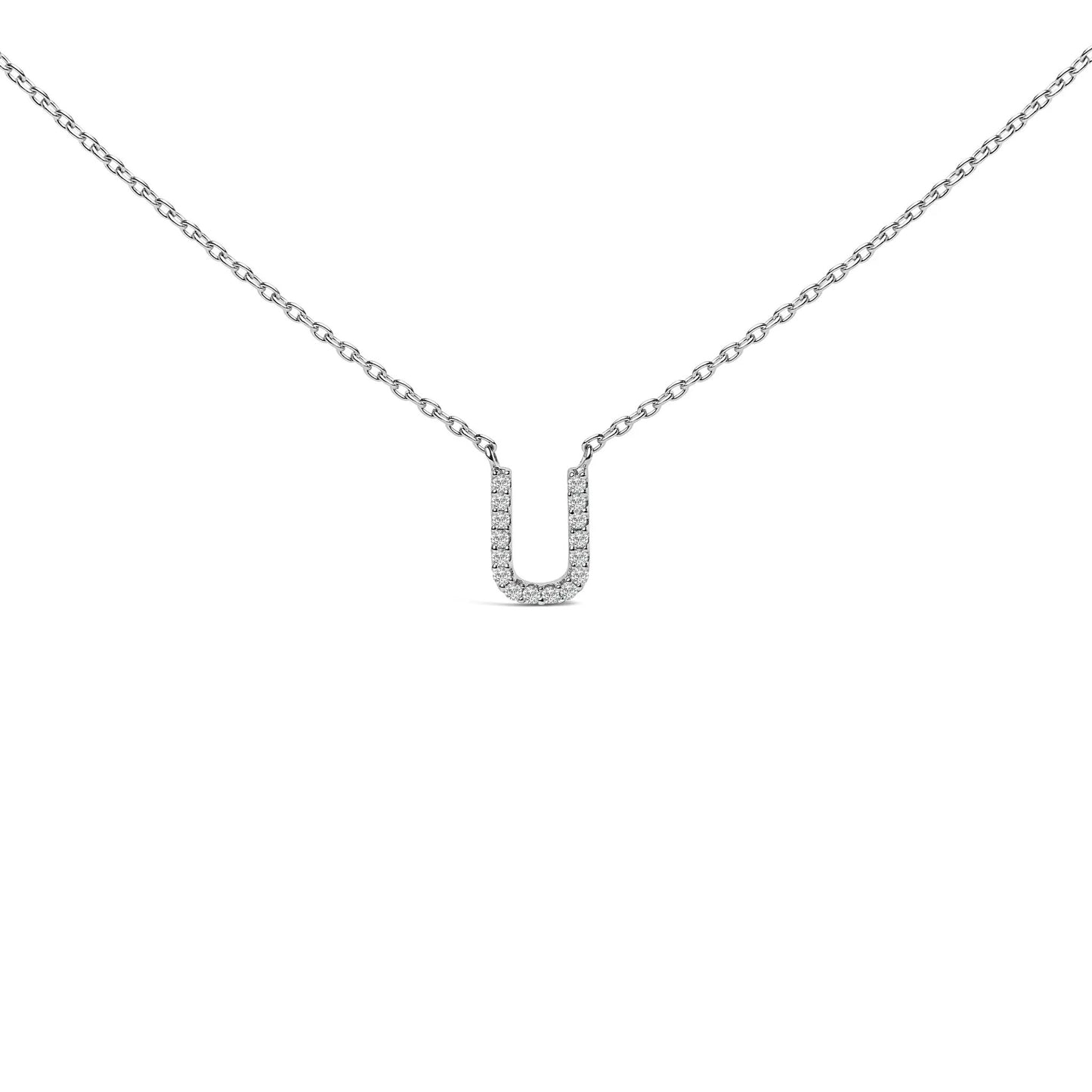 10K white gold A-block initial pendant necklace with diamond accents by Bids.com on Tampa Home & Garden Store