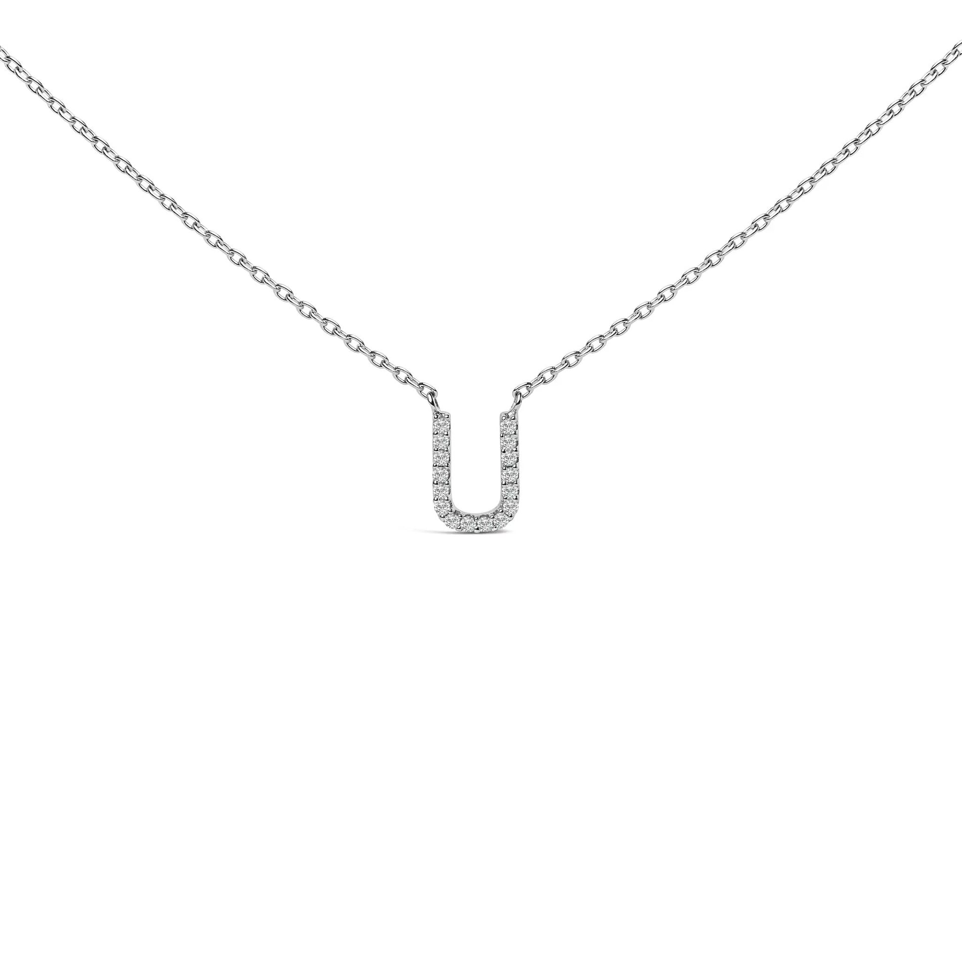 10K white gold A-block initial pendant necklace with diamond accents by Bids.com on Tampa Home & Garden Store