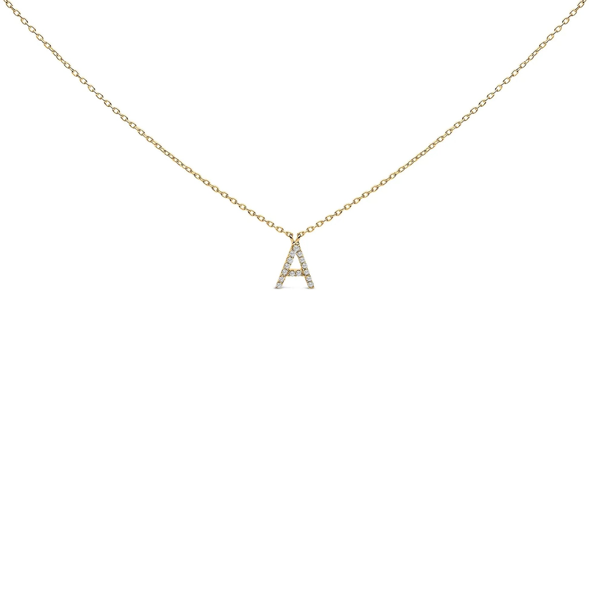 10K white gold A initial pendant necklace with diamond accents by Bids.com on Tampa Home & Garden Store