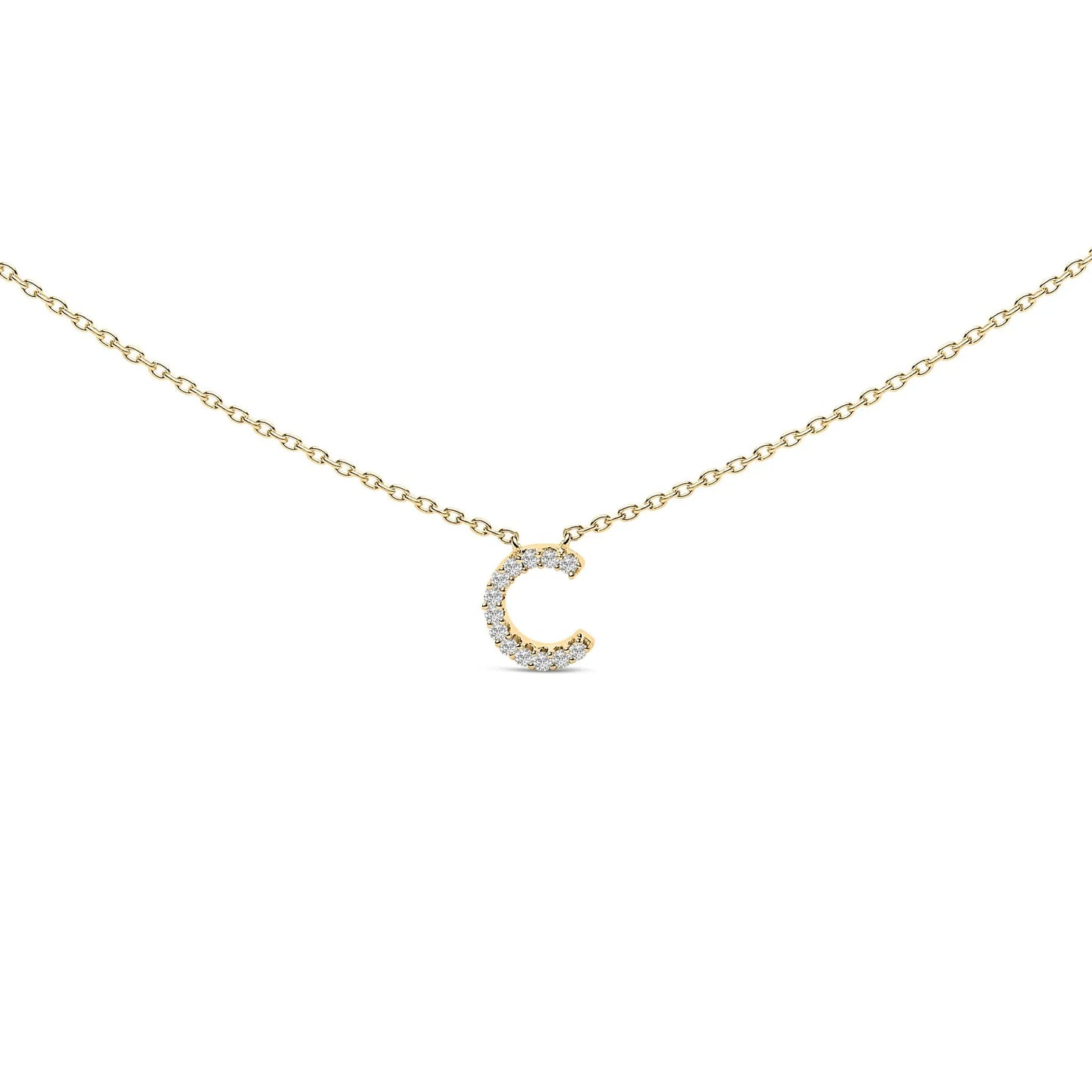 10K white gold A initial pendant necklace on a gold-tone chain on Tampa Home & Garden Store